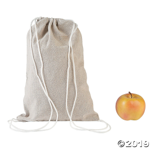 DIY Medium Natural Canvas Drawstring Bags - 12 pcs. (Per Dozen)