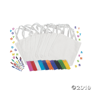 DIY Mini White Canvas Tote Bag Kit (Makes 12)