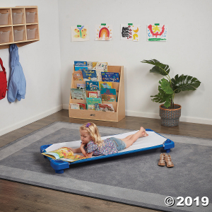 Stackable Kiddie Cot Standard with Sheet Ready-to-Assemble - Blue - 6PK (6 Unit(s))