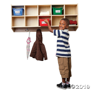 10-Section Birch Hanging Coat Locker with Bins - Assorted (1 Unit(s))