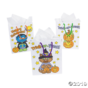 Color Your Own Medium Halloween Gift Bags (12 Piece(s))