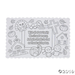 Color Your Own Thanksgiving Prayer Placemats (Per Dozen)