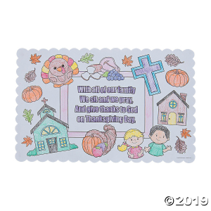 Color Your Own Thanksgiving Prayer Placemats (Per Dozen)