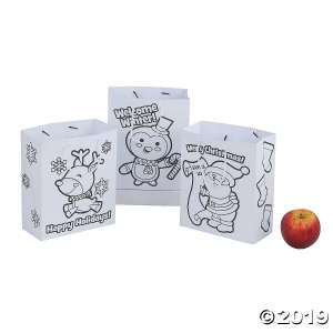 Color Your Own Christmas Gift Bags (Per Dozen)