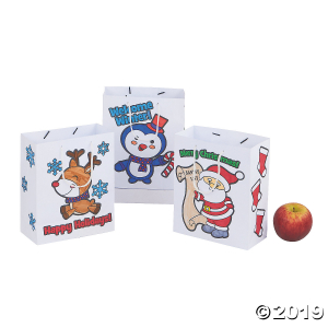 Color Your Own Christmas Gift Bags (Per Dozen)