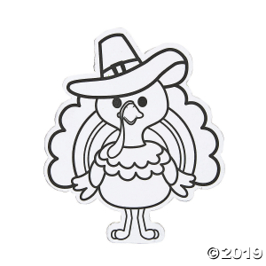 Color Your Own Thanksgiving Turkey Magnets (Per Dozen)