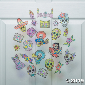 Color Your Own Day of the Dead Window Clings (24 Piece(s))