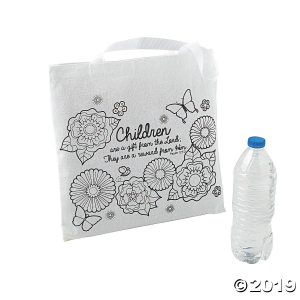 Color Your Own Medium Religious Mother's Day Tote Bags (Per Dozen)