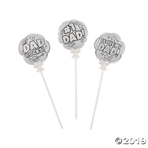 Color Your Own Self-Inflating Father's Day Mylar Balloons (Per Dozen)