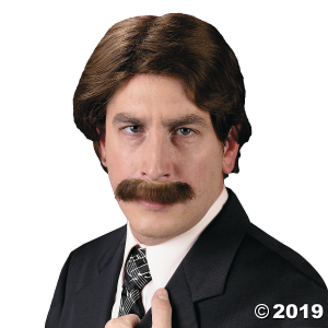 Men's 70s Wig & Mustache Set (1 Piece(s))