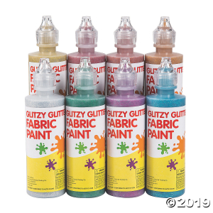 4-oz. Glitzy Glitter Assorted Colors Fabric Paint - Set of 8 (1 Set(s))