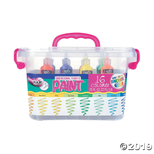 .75-Oz. Tulip® Assorted Colors Dimensional Fabric Paint® Big Box - Set of 16 (1 Unit(s))