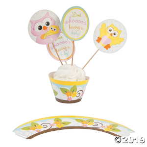Owl Baby Shower Cupcake Wrappers with Picks (50 Piece(s))