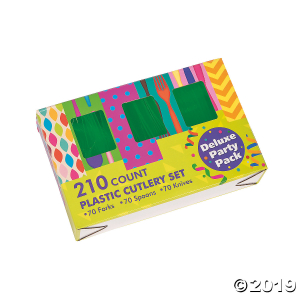 High Count Green Plastic Cutlery Set (210 Piece(s))