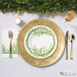 Spring Greenery Paper Dessert Plates (8 Piece(s))