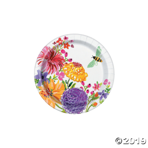 Painted Spring Floral Paper Dessert Plates (8 Piece(s))