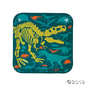 Dino Dig Square Paper Dinner Plates (8 Piece(s))