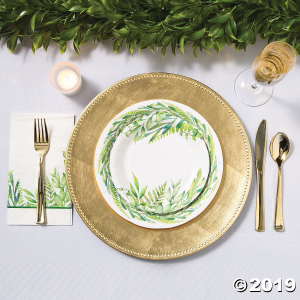 Spring Greenery Paper Dinner Plates (8 Piece(s))