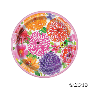 Painted Spring Floral Paper Dinner Plates (8 Piece(s))