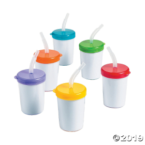 DIY Cups With Lids & Straws - 48 pcs.