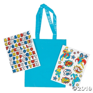 Superhero Laminated Tote Bag Craft Kit (Makes 6)