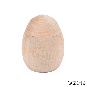 DIY Unfinished Wood Eggs with Lids (Per Dozen)