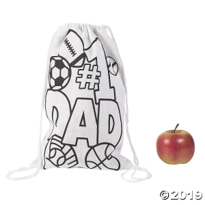 Color Your Own Medium Father's Day Canvas Drawstring Bags (Per Dozen)