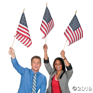 Large Cloth American Flags - 12" x 18 (Per Dozen)