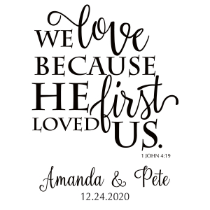 Personalized He Loved Us First Wedding Cling (1 Piece(s))