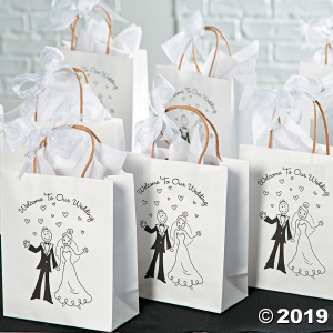 Medium Happy Couple Kraft Paper Gift Bags - 12 Pc. (Per Dozen)