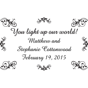 Personalized Wedding Glow Sticks (Per Dozen)