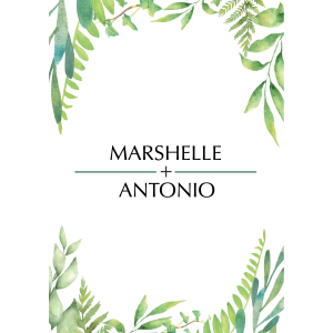 Personalized Spring Greenery Favor Fans (Per Dozen)