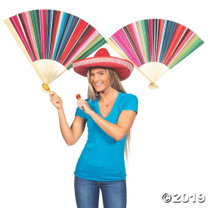 Cinco de Mayo Bamboo Paper Hanging Fans (1 Set(s))