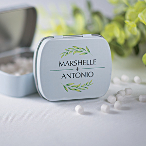 Personalized Spring Greenery Mint Tins (24 Piece(s))