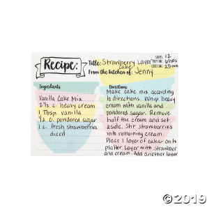 Bridal Shower Recipe Cards (24 Piece(s))