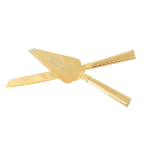Personalized Goldtone Cake Serving Set (1 Set(s))