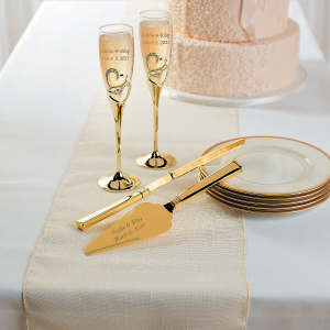 Personalized Goldtone Cake Serving Set (1 Set(s))