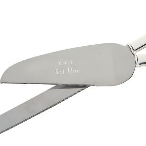 Personalized Twisted Stacked Hearts Wedding Cake Knife & Server Set (1 Set(s))
