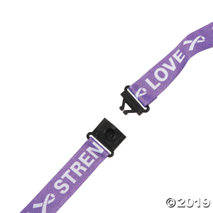 Purple Ribbon Awareness Lanyards (Per Dozen)