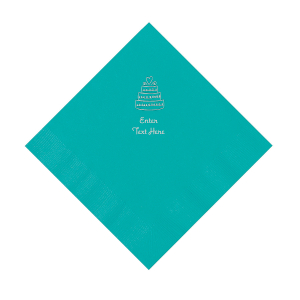Teal Wedding Cake Personalized Napkins - Luncheon (50 Piece(s))