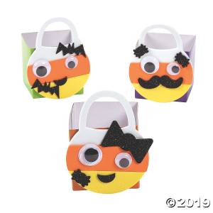 Mini Candy Corn Glitter Treat Bag Craft Kit (Makes 12)