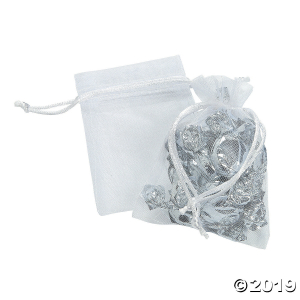 Mini Sheer Wedding Organza Drawstring Treat Bags (Per Dozen)
