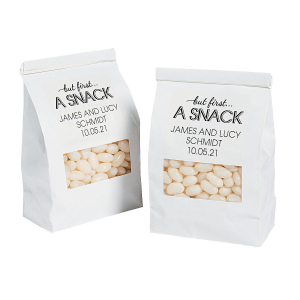 Personalized But First A Snack Treat Bags (24 Piece(s))