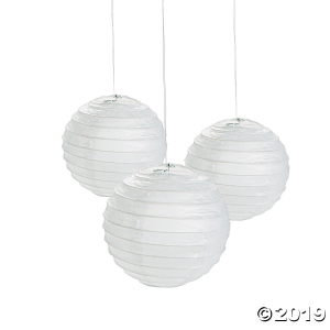 Mini White Hanging Paper Lanterns (Per Dozen)