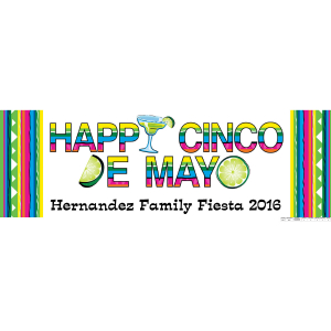 Personalized Medium Happy Cinco De Mayo Vinyl Banner (1 Piece(s))