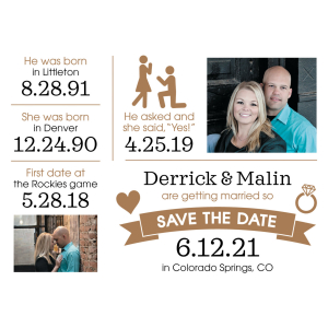 Custom Photo Timeline Save the Date Cards (25 Piece(s))