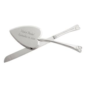 Personalized Heart-Shaped Wedding Cake Server Set (1 Set(s))