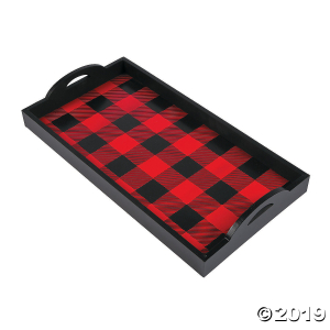 Wooden Buffalo Plaid Serving Tray (1 Piece(s))