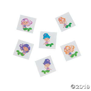 Mermaid Glitter Tattoo Assortment (72 Piece(s))