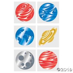 Foil Planet Tattoo Assortment (72 Piece(s))